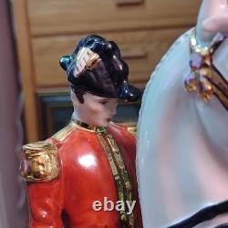 Antique Belvedere Wien Porcelain Horse & Rider Figurine White Red Uniform Gold