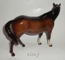 Antique Beswick England Hunter Brown Porcelain Gloss Horse Figurine