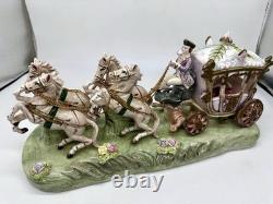 Antique Capodimonte Cinderella Carriage Horses Porcelain