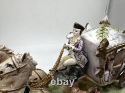 Antique Capodimonte Cinderella Carriage Horses Porcelain