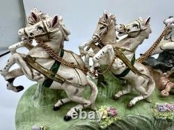 Antique Capodimonte Cinderella Carriage Horses Porcelain