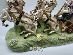 Antique Capodimonte Cinderella Carriage Horses Porcelain