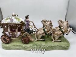 Antique Capodimonte Cinderella Carriage Horses Porcelain