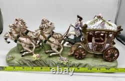 Antique Capodimonte Cinderella Carriage Horses Porcelain