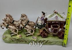Antique Capodimonte Cinderella Carriage Horses Porcelain