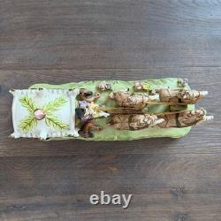 Antique Capodimonte Italian Porcelain Cinderella Horse Drawn Carriage Figurine
