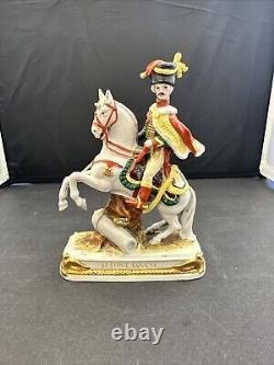 Antique Capodimonte Porcelain Horse & Rider Le Prince Eugene Pair