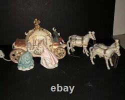 Antique Cinderella Horse Carriage Ball Stage Coach Night Light Music Box 21