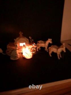 Antique Cinderella Horse Carriage Ball Stage Coach Night Light Music Box 21