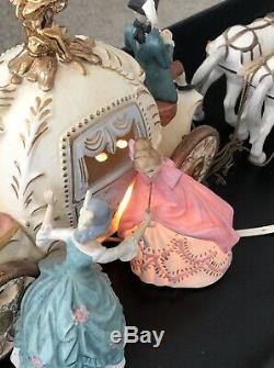 Antique Cinderella Horse Carriage Ball Stage Coach Night Light Music Box 21