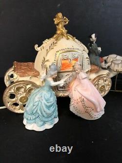 Antique Cinderella Horse Carriage Ball Stage Coach Night Light Music Box 21