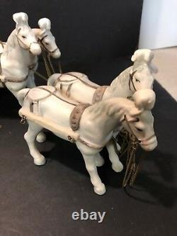 Antique Cinderella Horse Carriage Ball Stage Coach Night Light Music Box 21