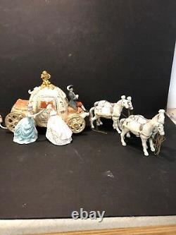 Antique Cinderella Horse Carriage Ball Stage Coach Night Light Music Box 21