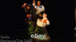 Antique Czechoslovakian Porcelain Figurines Man on Horse & Accordion Player