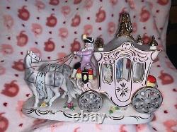 Antique Dresden Horse Drawn Carriage Cinderella Porcelain from Germany Mint