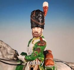 Antique Dresden Napoleonic Cavalry Soldier Figurine Thieme Kuntzsch 30th Dragoon