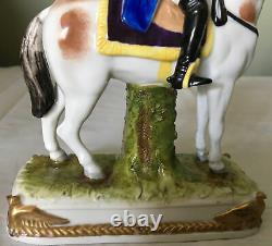 Antique Dresden Porcelain Scheibe Alsbach Kister Napolean Soult Horse Figurine