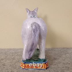 Antique French Faience Porcelain Horse Figurine polychrome paint