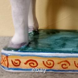 Antique French Faience Porcelain Horse Figurine polychrome paint