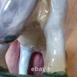 Antique French Faience Porcelain Horse Figurine polychrome paint