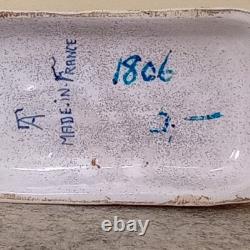 Antique French Faience Porcelain Horse Figurine polychrome paint