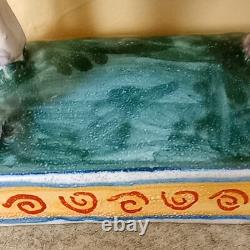 Antique French Faience Porcelain Horse Figurine polychrome paint