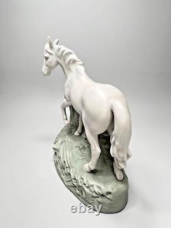 Antique German Bisque Porcelain Horse Fence Figurine #3423