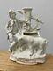 Antique German Bisque Porcelain Young Man With Pony / Horse Figurine / Vase
