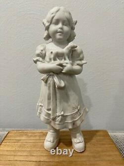 Antique German Carl Schneider Bisque Porcelain Figurine Girl with Toy Horse