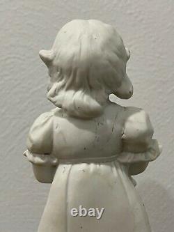 Antique German Carl Schneider Bisque Porcelain Figurine Girl with Toy Horse