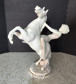 Antique German Hutschenreuther Porcelain Horse & Rider, 12 x 10