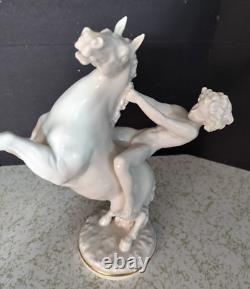 Antique German Hutschenreuther Porcelain Horse & Rider, 12 x 10