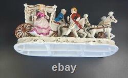 Antique German Porcelain 12 Prince and Princess in Horse Carriage Figurine