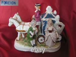 Antique German Porcelain Figurine Horse Carriage With People