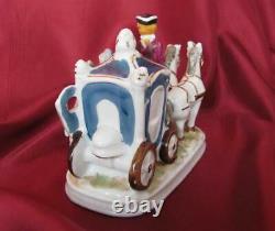 Antique German Porcelain Figurine Horse Carriage With People