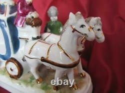 Antique German Porcelain Figurine Horse Carriage With People