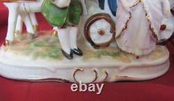 Antique German Porcelain Figurine Horse Carriage With People