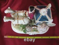 Antique German Porcelain Figurine Horse Carriage With People