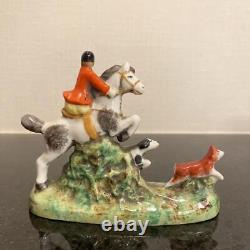 Antique Germany Sitzendorf Porcelain Horse Man Figurine