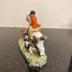 Antique Germany Sitzendorf Porcelain Horse Man Figurine