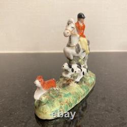 Antique Germany Sitzendorf Porcelain Horse Man Figurine