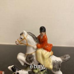 Antique Germany Sitzendorf Porcelain Horse Man Figurine