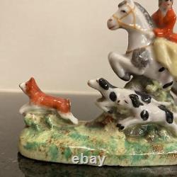 Antique Germany Sitzendorf Porcelain Horse Man Figurine