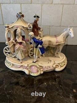 Antique Grafenthal Porcelain Horse & Carriage with Courting Couple-Germany-19437