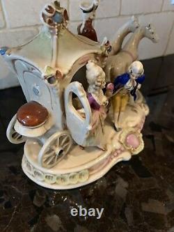 Antique Grafenthal Porcelain Horse & Carriage with Courting Couple-Germany-19437