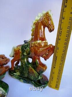 Antique Horse Statue Porcelain Figurine Horse On Hind Legs Decorative CollectiF