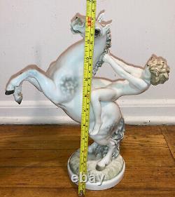 Antique Hutschenreuther Karl Tutter Nude Woman Riding Horse Porcelain Figurine