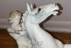 Antique Hutschenreuther Karl Tutter Nude Woman Riding Horse Porcelain Figurine