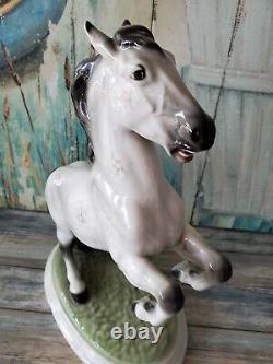 Antique Keramos Porcelain Figurine Vienna Stallion Rearing Horse Figure Ca 1920