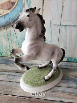 Antique Keramos Porcelain Figurine Vienna Stallion Rearing Horse Figure Ca 1920